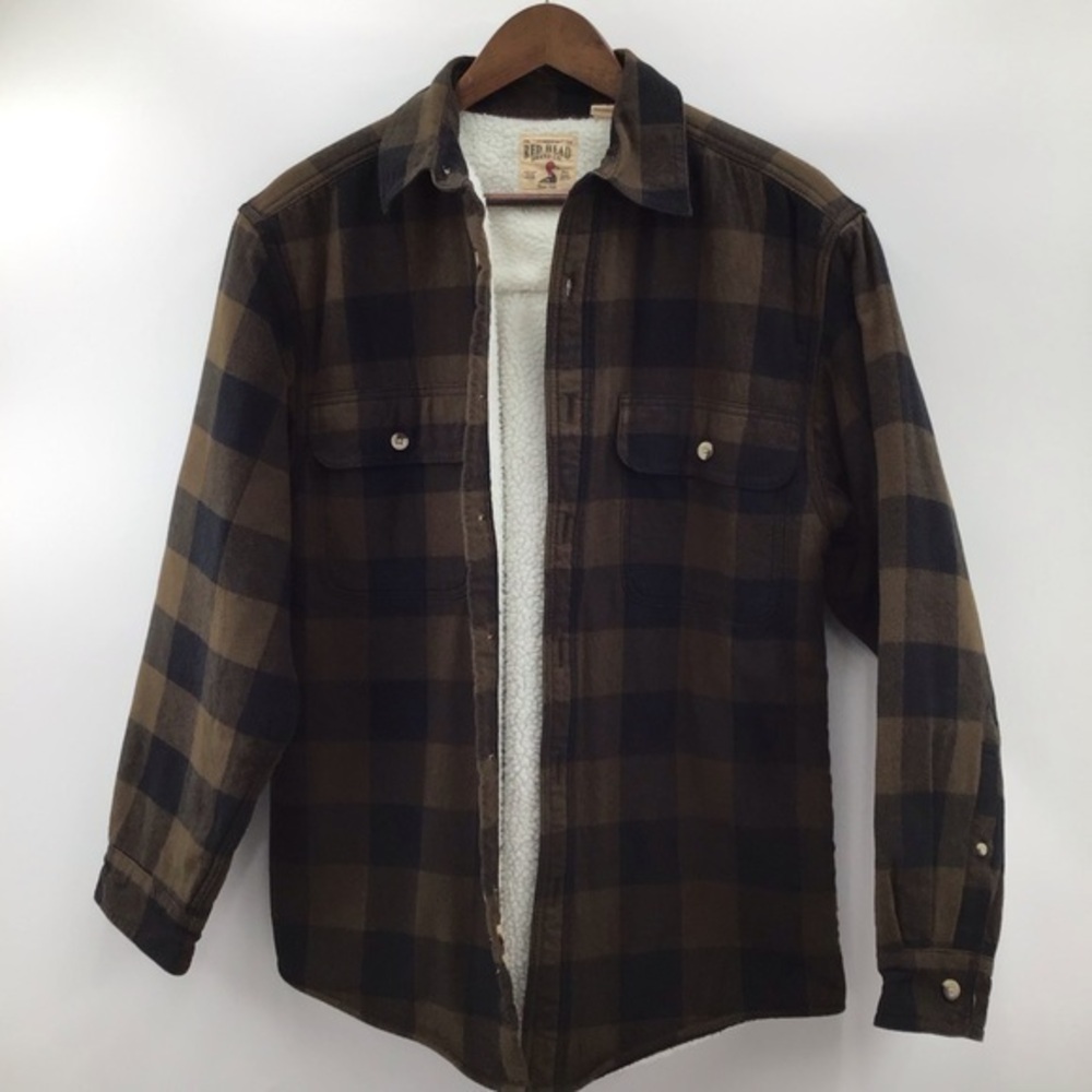 RedHead Brown and Black Plaid Shirt Jacket